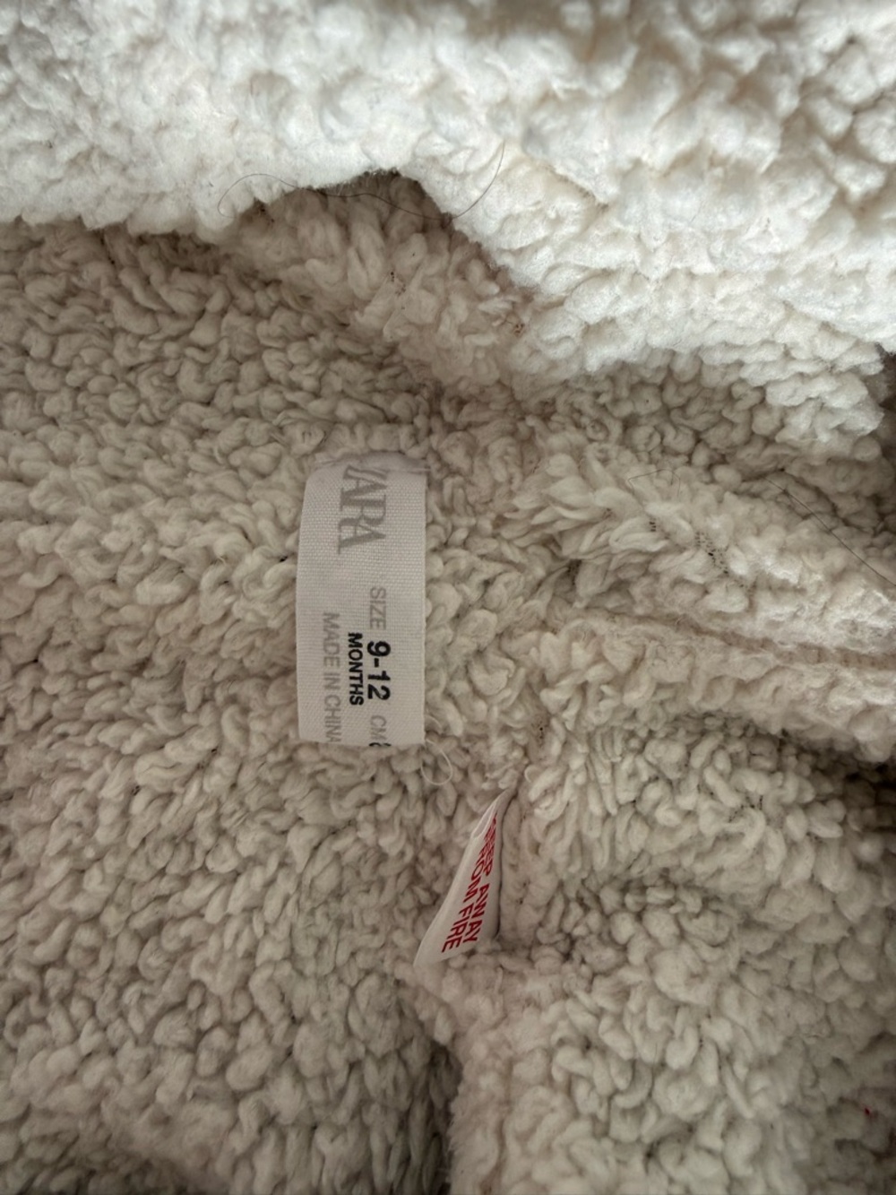 Zara Beige and Cream Hooded Knit Sweater Coat 9-12 months - Picture 5 of 6